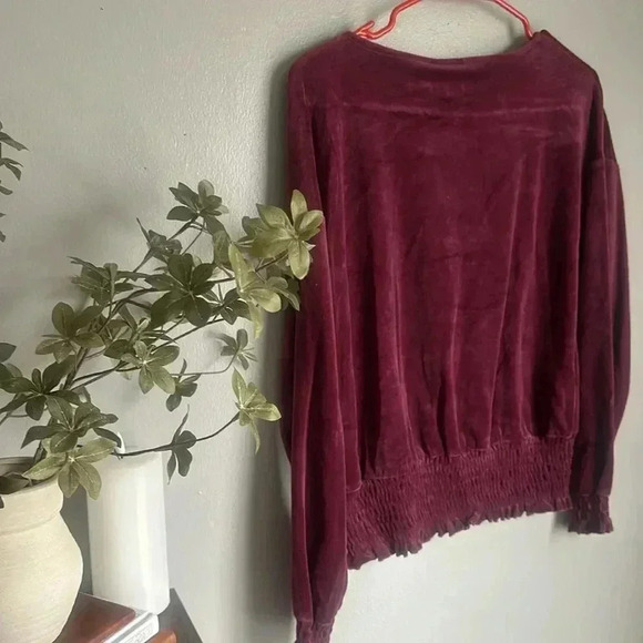 A New Day Women's Bishop Long Sleeve Velvet Smocked Top - Picture 7 of 7